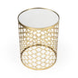 21" Gold Mirrored Round End Table