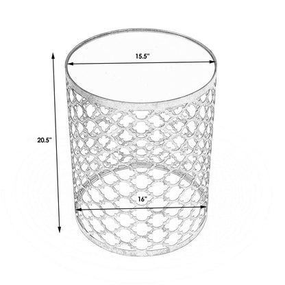 21" Gold Mirrored Round End Table