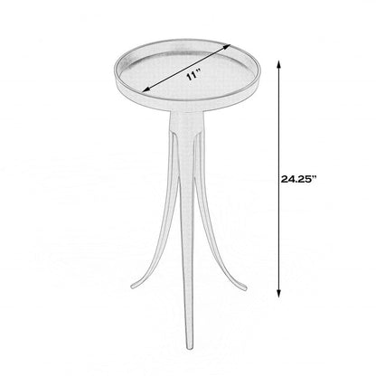 24" Black Aluminum Round End Table