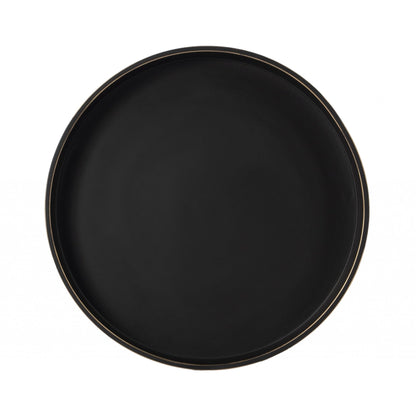 24" Black Aluminum Round End Table