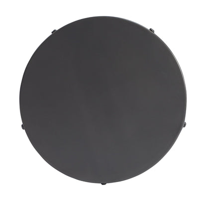 22" Gray Iron Hourglass Base Round Top End Table