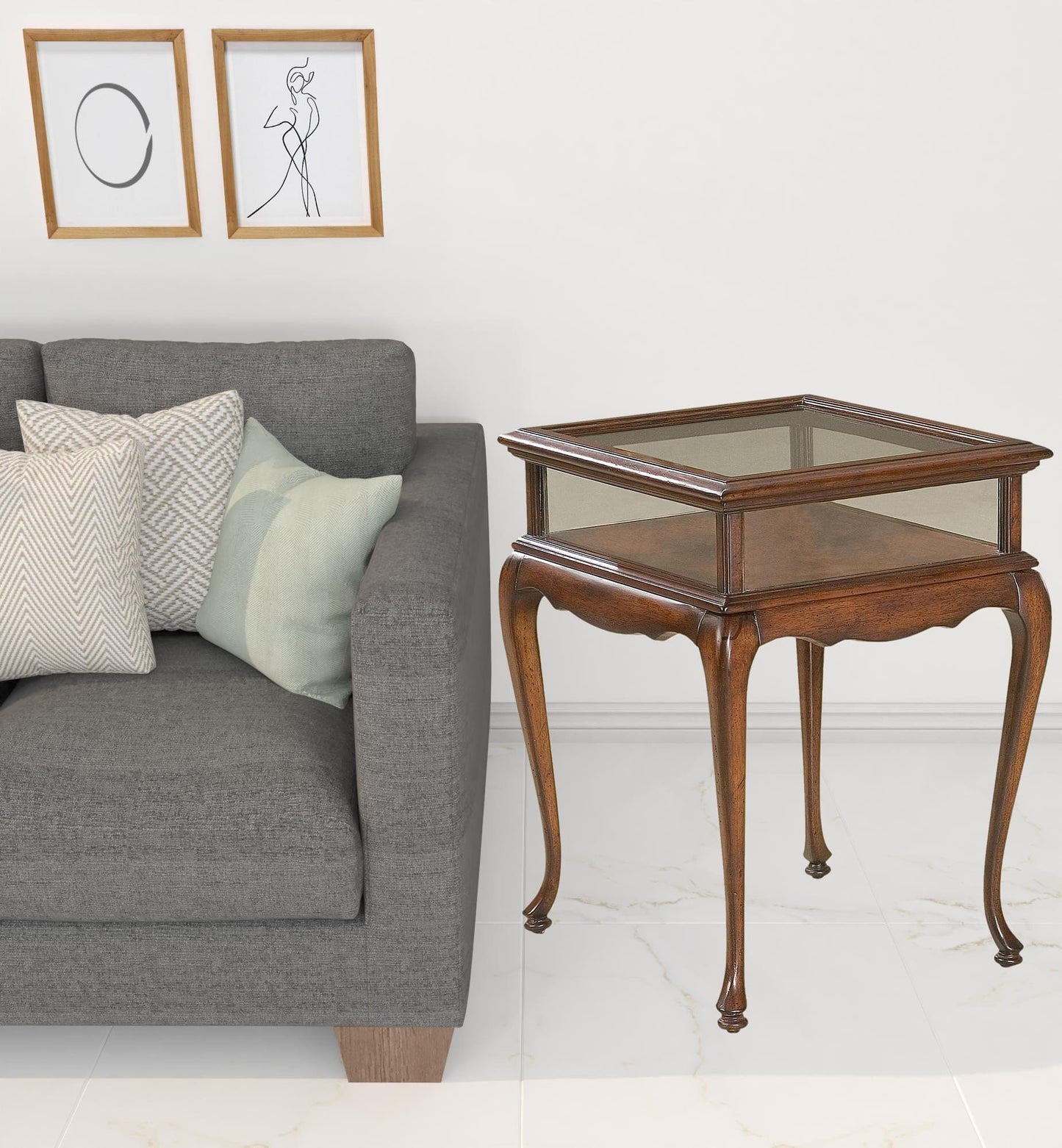 25" Dark Brown Glass Rectangular End Table
