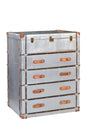 42" Silver Aluminum Four Drawer Standard Dresser