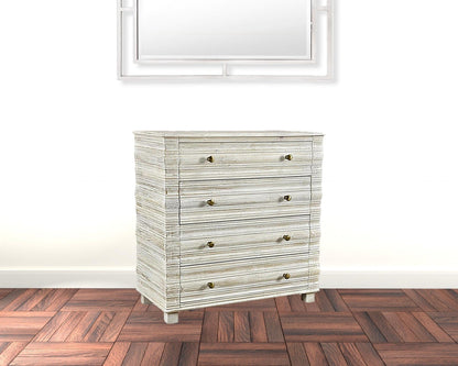 60" White Wash Solid Wood Seven Drawer Standard Dresser