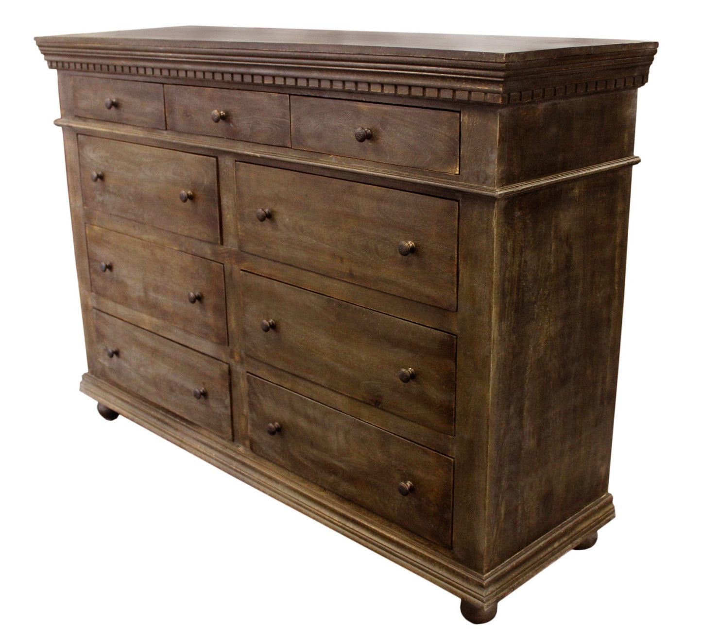 70" Tobacco Solid Wood Nine Drawer Gentleman's Chest