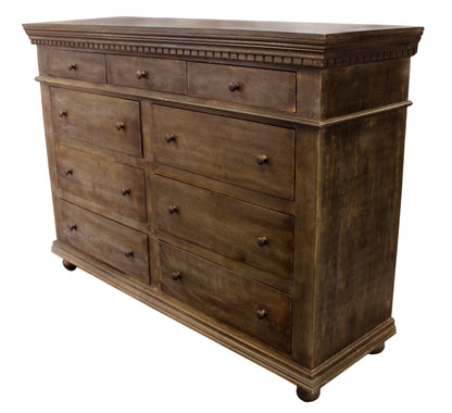 70" Tobacco Solid Wood Nine Drawer Gentleman's Chest