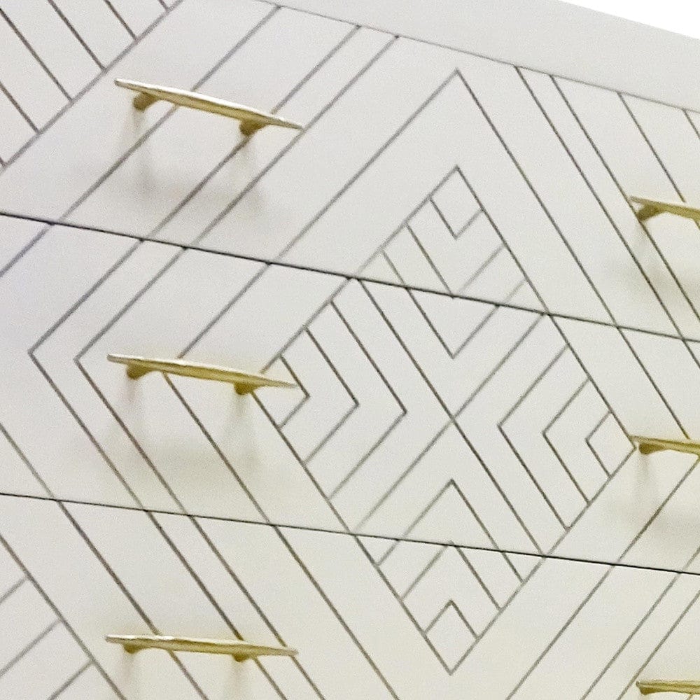 72" Ivory Solid Wood Six Drawer Double Dresser