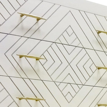 72" Ivory Solid Wood Six Drawer Double Dresser