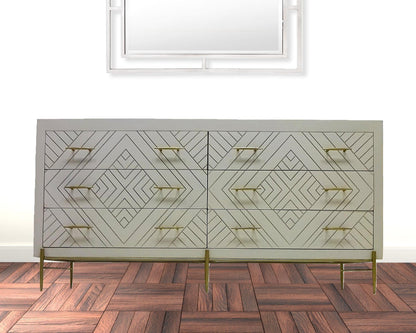 72" Ivory Solid Wood Six Drawer Double Dresser