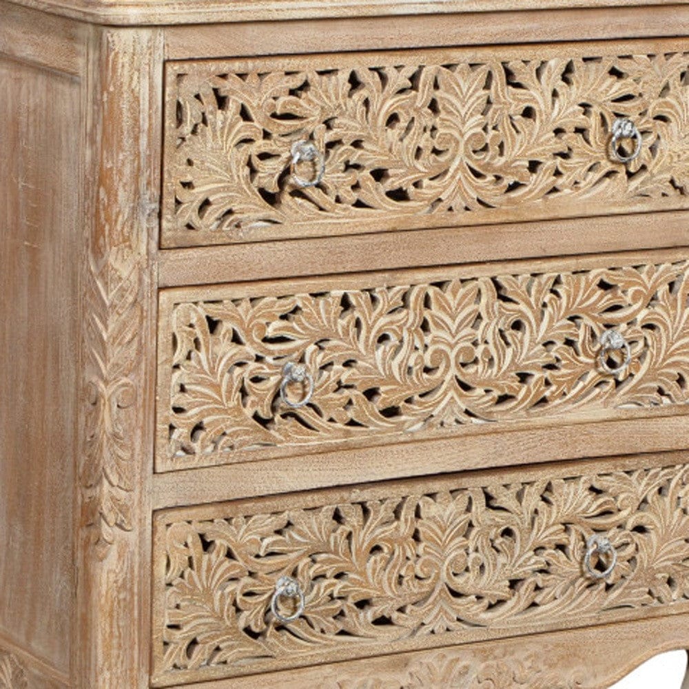 36" Antique White Solid Wood Three Drawer Standard Dresser