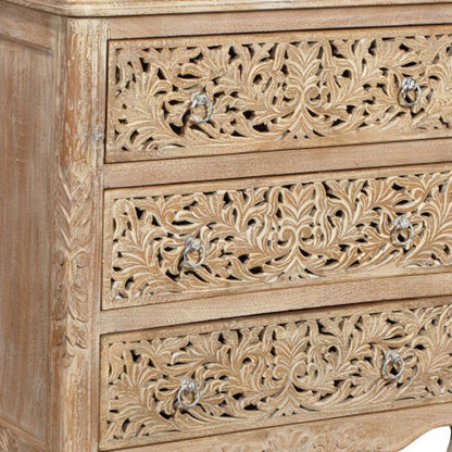 36" Antique White Solid Wood Three Drawer Standard Dresser