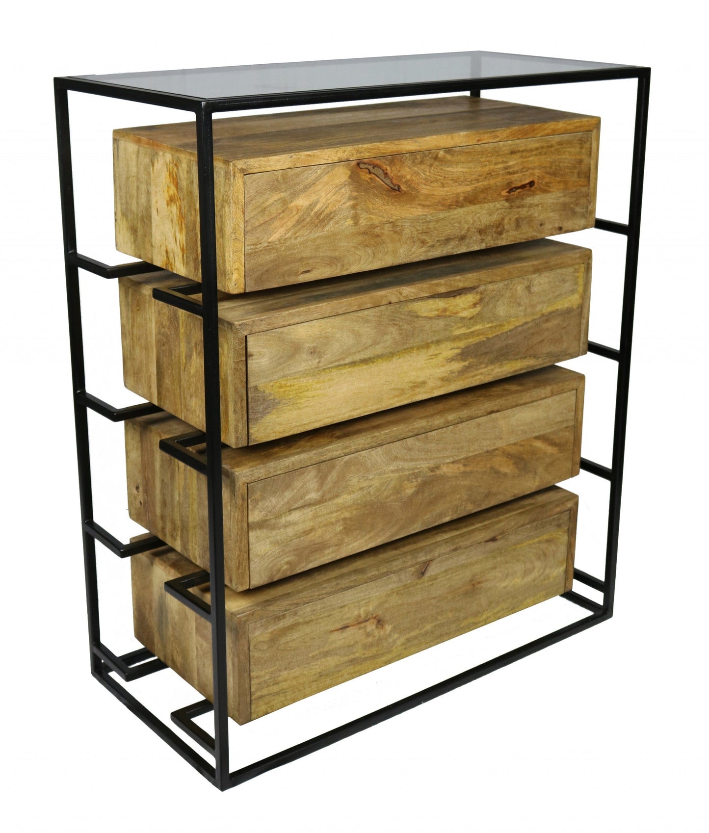 41" Natural Solid Wood Four Drawer Standard Chest