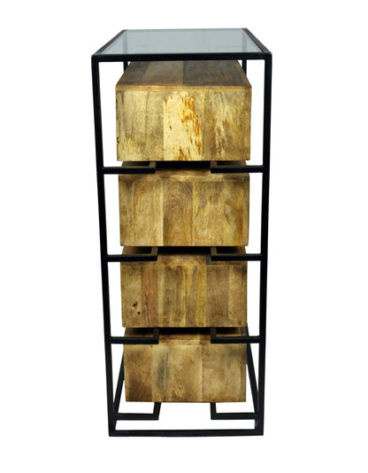 41" Natural Solid Wood Four Drawer Standard Chest