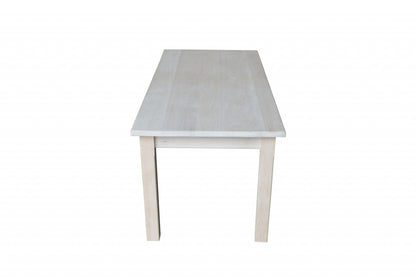 44" Unfinished Solid Wood Rectangular Coffee Table