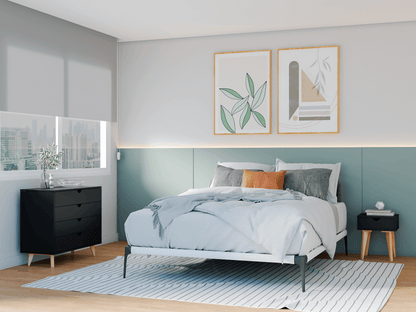 35" Black Solid Wood Four Drawer Standard Dresser