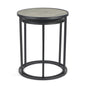 Set Of Two 22" Dark Gray And Light Gray Solid Wood Round Nested Tables