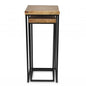 Set Of Two 29" Black And Brown Solid Wood And Steel Square Nested Tables