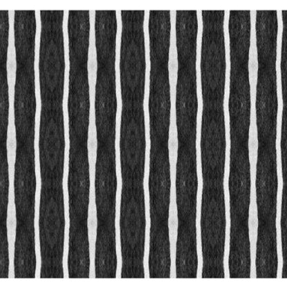 2' X 5' Black And White Modern Stripe Printed Vinyl Area Rug with UV Protection