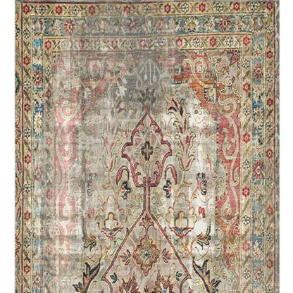 2' X 5' Red Brown And Blue Moroccan Printed Vinyl Area Rug With UV Protection