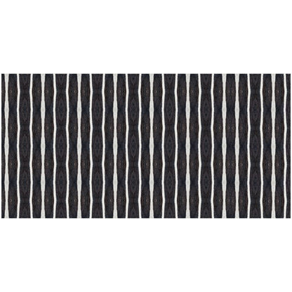 2' X 4' Black And White Modern Stripe Printed Vinyl Area Rug with UV Protection