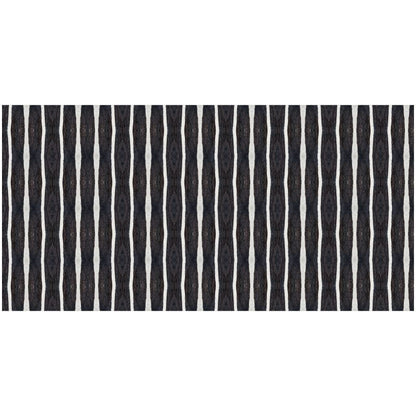 2' X 4' Black And White Modern Stripe Printed Vinyl Area Rug with UV Protection