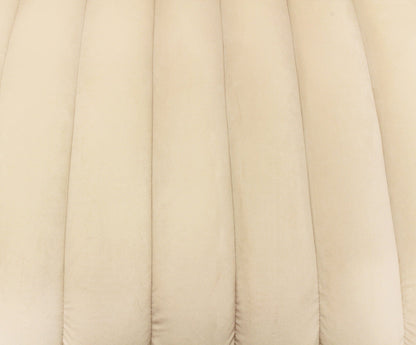 90" Ivory Channeled Velvet and Gold Standard Sofa