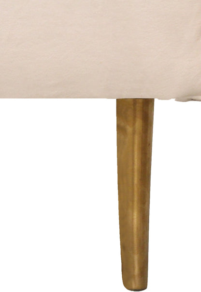 90" Ivory Channeled Velvet and Gold Standard Sofa