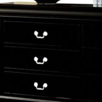 60" Black Manufactured Wood Six Drawer Standard Dresser