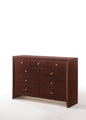55" Brown Cherry Manufactured Wood Nine Drawer Standard Dresser