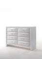 59" White Manufactured Wood Eight Drawer Standard Dresser