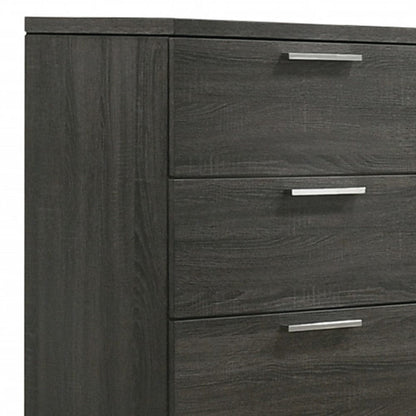 59" Gray Oak Manufactured Wood Six Drawer Double Dresser