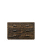 59" Rustic Walnut Manufactured Wood Six Drawer Standard Dresser