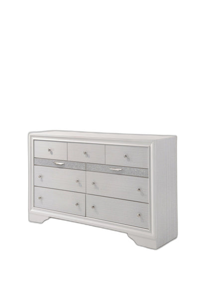 63" White Manufactured Wood Nine Drawer Standard Dresser