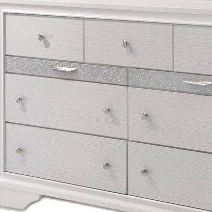 63" White Manufactured Wood Nine Drawer Standard Dresser