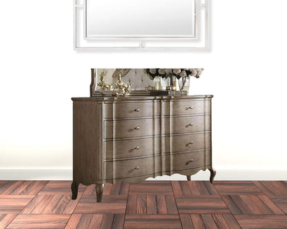 64" Antique Taupe Solid And Manufactured Wood Eight Drawer Standard Dresser