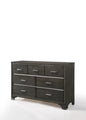 58" Gray Manufactured Wood Seven Drawer Standard Dresser