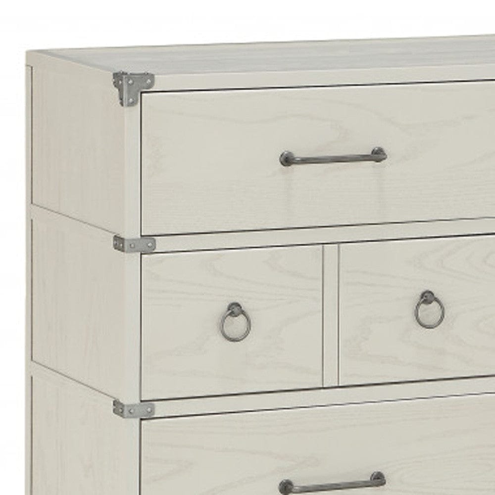 54" Gray Finish Manufactured Wood Six Drawer Standard Dresser