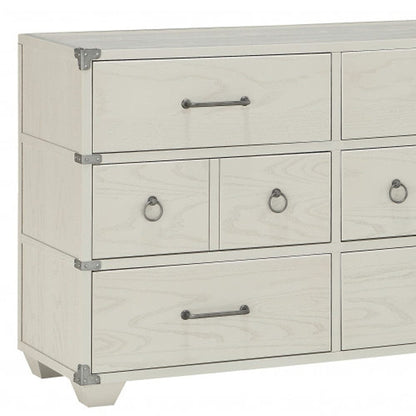 54" Gray Finish Manufactured Wood Six Drawer Standard Dresser