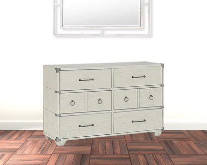 54" Gray Finish Manufactured Wood Six Drawer Standard Dresser