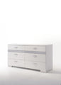 63" White High Gloss Manufactured Wood Eight Drawer Standard Dresser