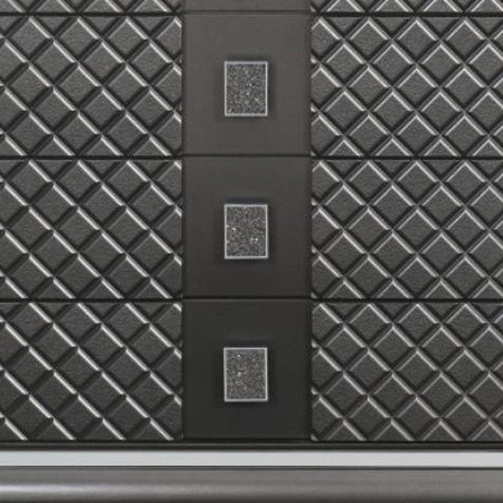 65" Metallic Gray Solid And Manufactured Wood Eight Drawer Standard Dresser