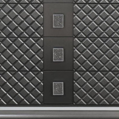 65" Metallic Gray Solid And Manufactured Wood Eight Drawer Standard Dresser