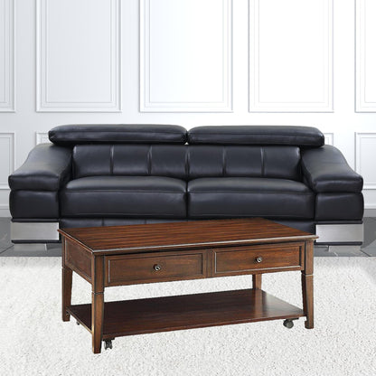 48" Walnut Manufactured Wood Rectangular Lift Top Coffee Table With Shelf