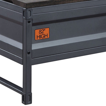 50" Gunmetal And Weathered Oak Rectangular Lift Top Coffee Table