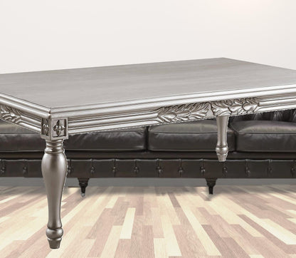 24" Platinum Manufactured Wood Rectangular Coffee Table