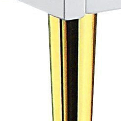 20" White Manufactured Wood And Metal Rectangular Coffee Table With Four Drawers