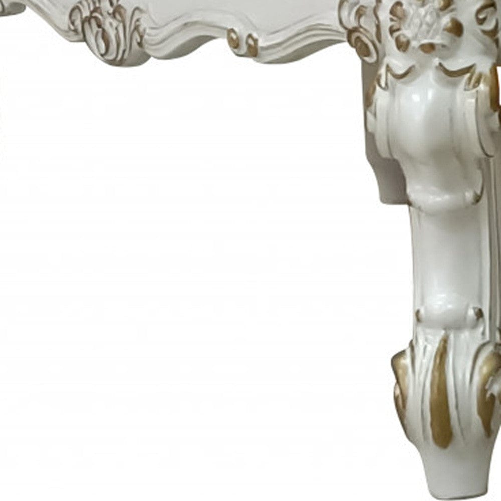 24" Antique Pearl Manufactured Wood Rectangular Coffee Table