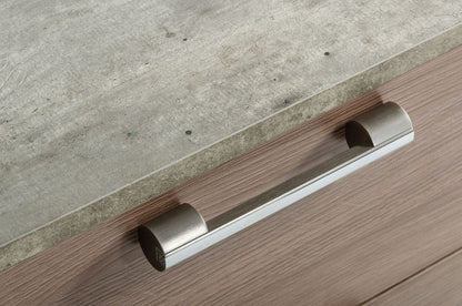 64" Brown Oak Grey Solid And Manufactured Wood Six Drawer Standard Dresser