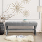 20" Light Grey Tufted Velvet Upholstered Nail Head Bench