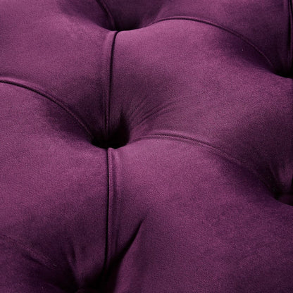 19" Purple Tufted Velvet and Acrylic Upholstered Bench